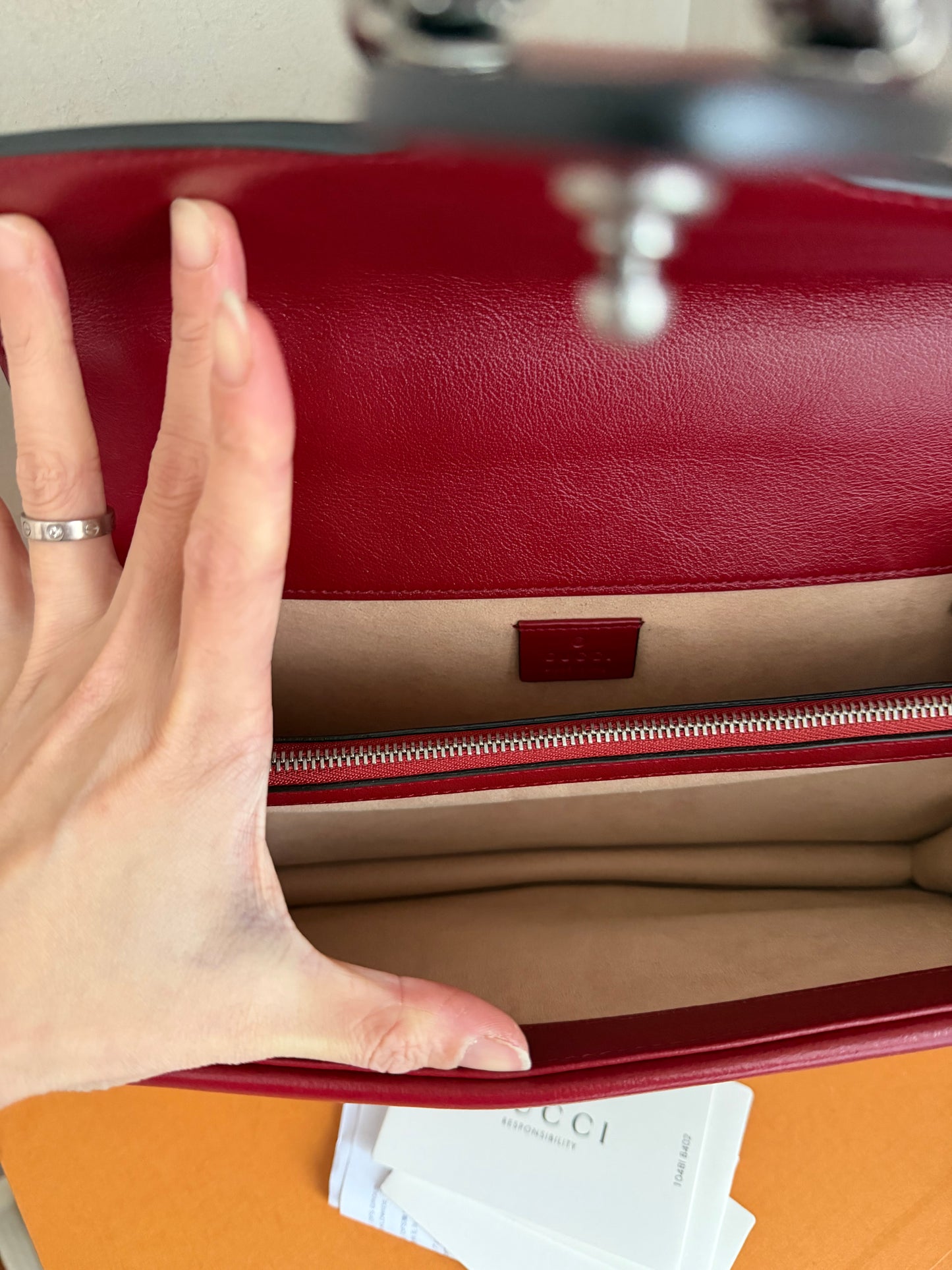 ❗️SOLD❗️Dionysus Small Tweed Red Leather