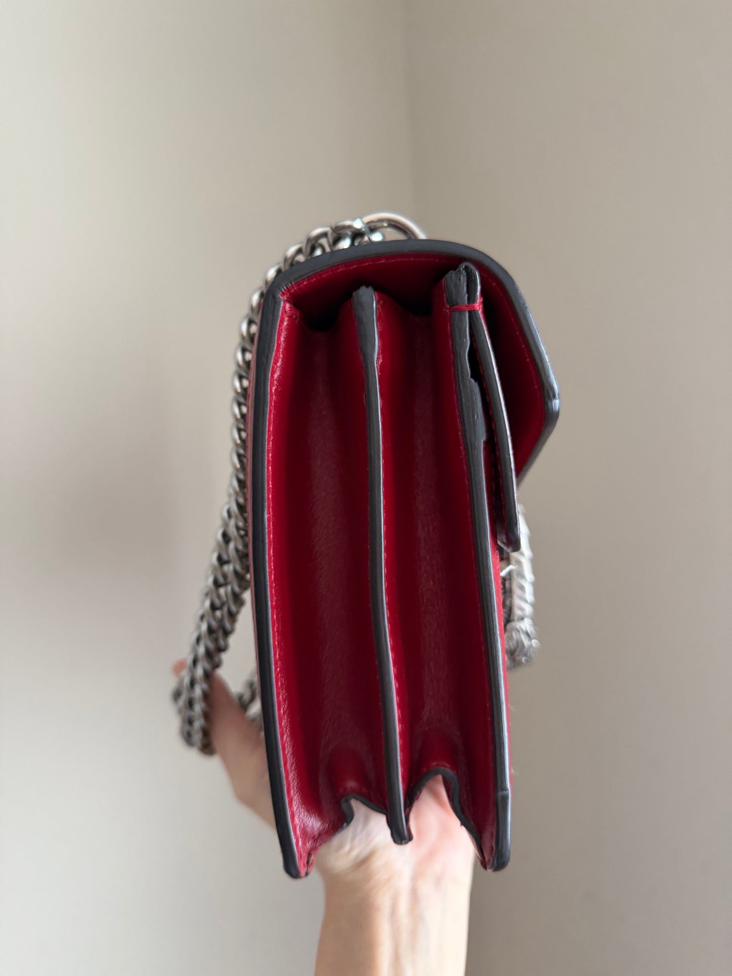❗️SOLD❗️Dionysus Small Tweed Red Leather