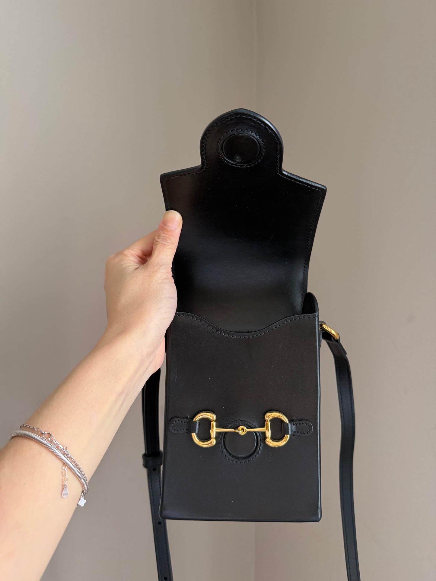 ❗️SOLD❗️Black Horsebit Phone Holder
