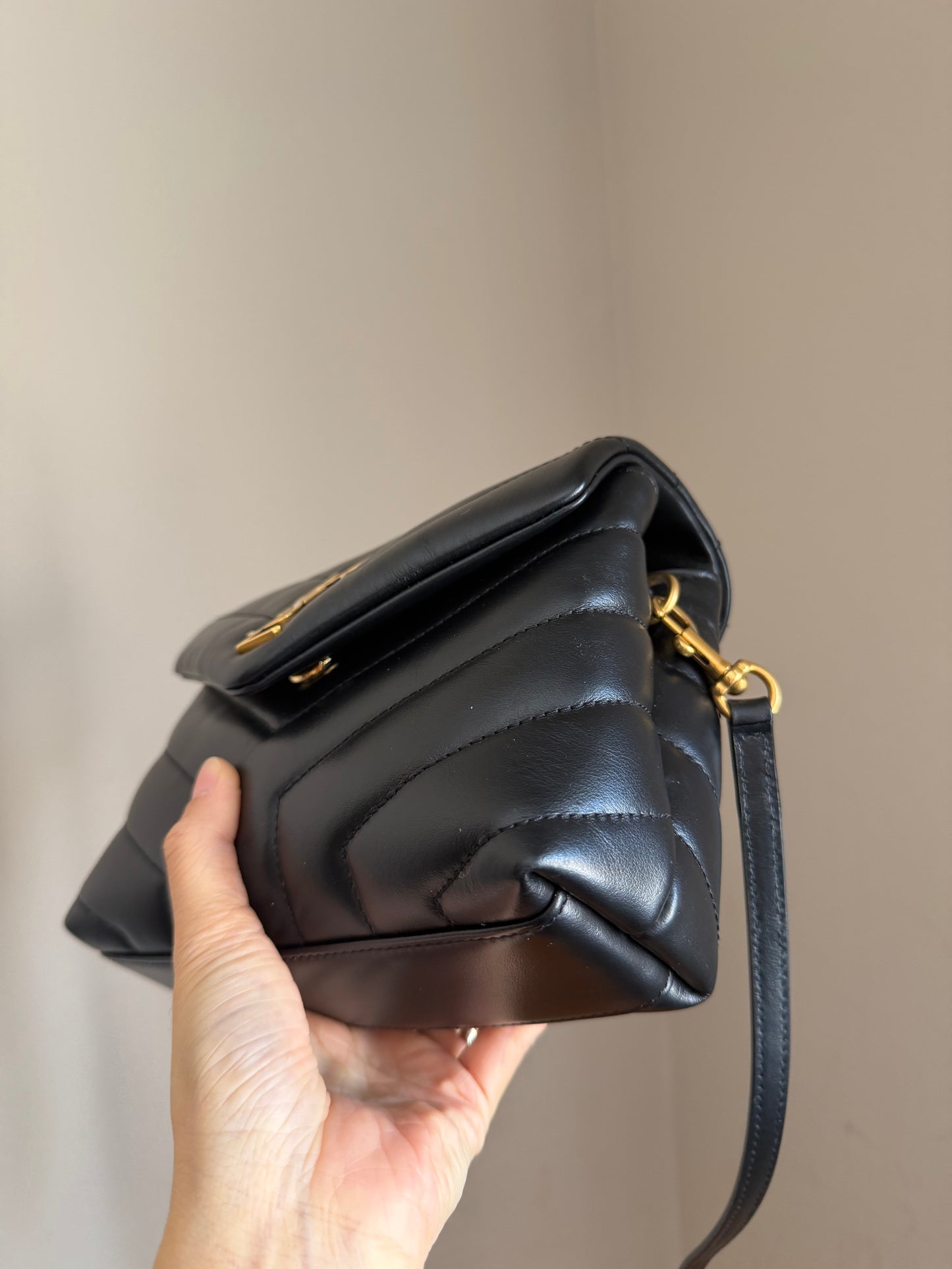 LouLou Toy Bag in black with GHW