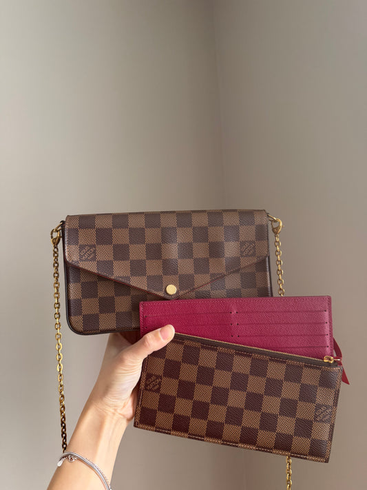 ❗️SOLD❗️ Damier Ebene Felicie Both Inserts