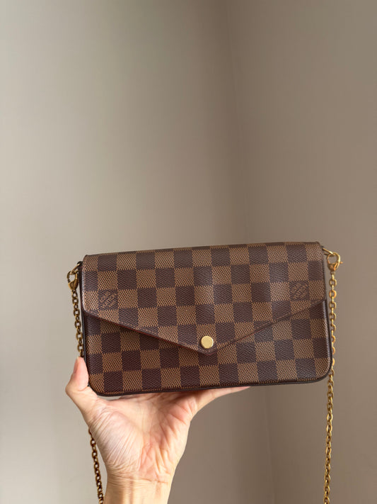 ❗️SOLD❗️ Damier Ebene Felicie Both Inserts