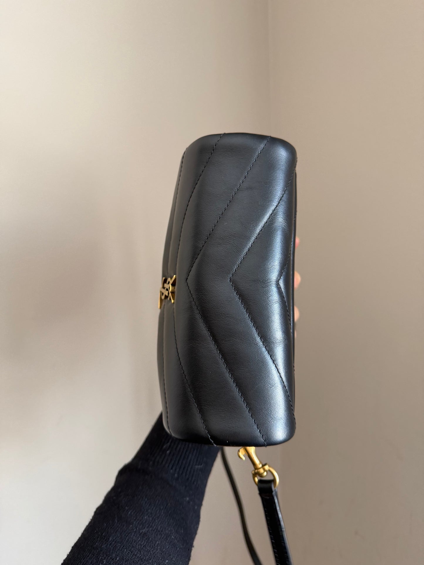 LouLou Toy Bag in black with GHW