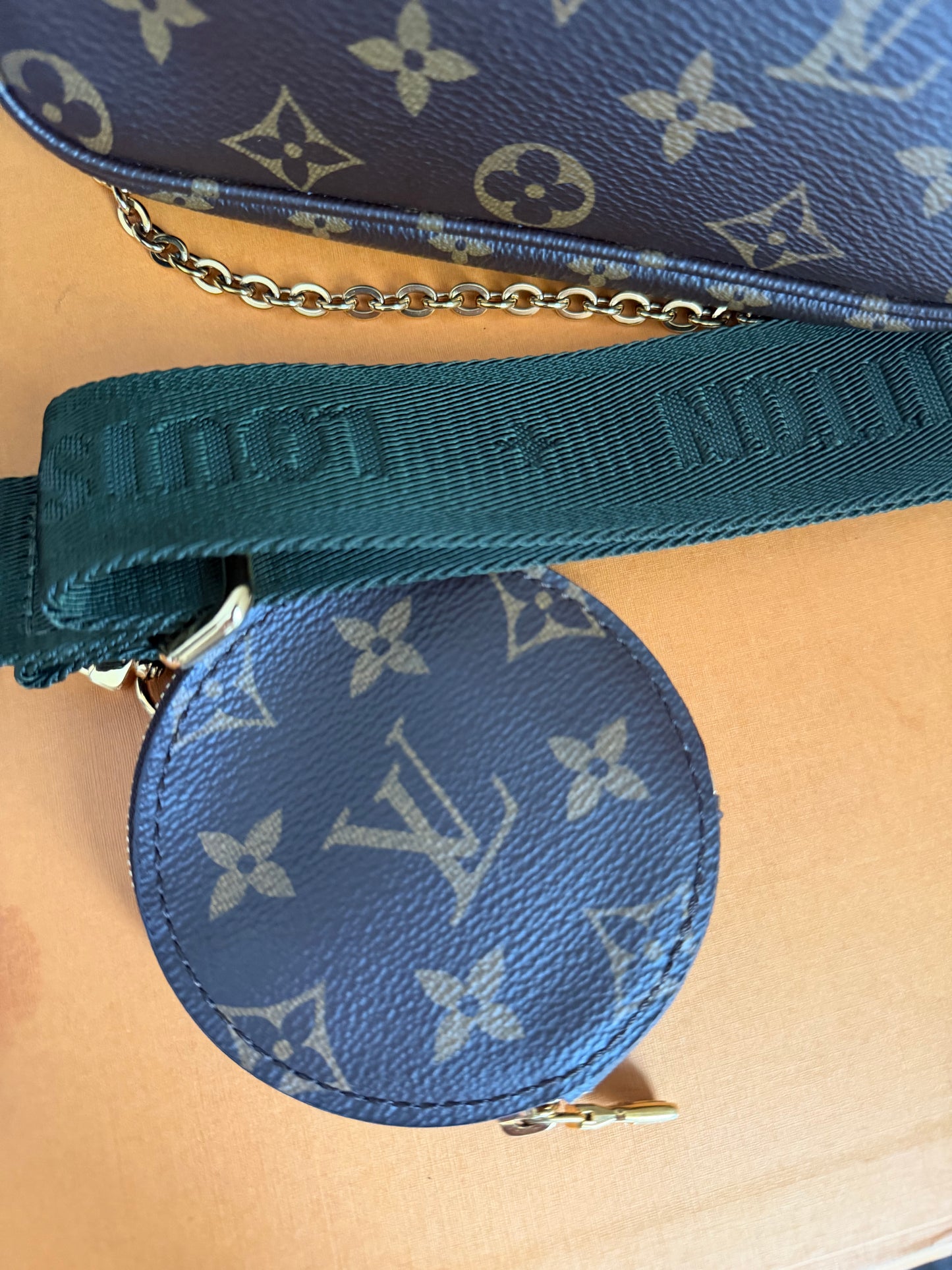 ❗️SOLD❗️MultiPochette w Khakhi strap (microchip)