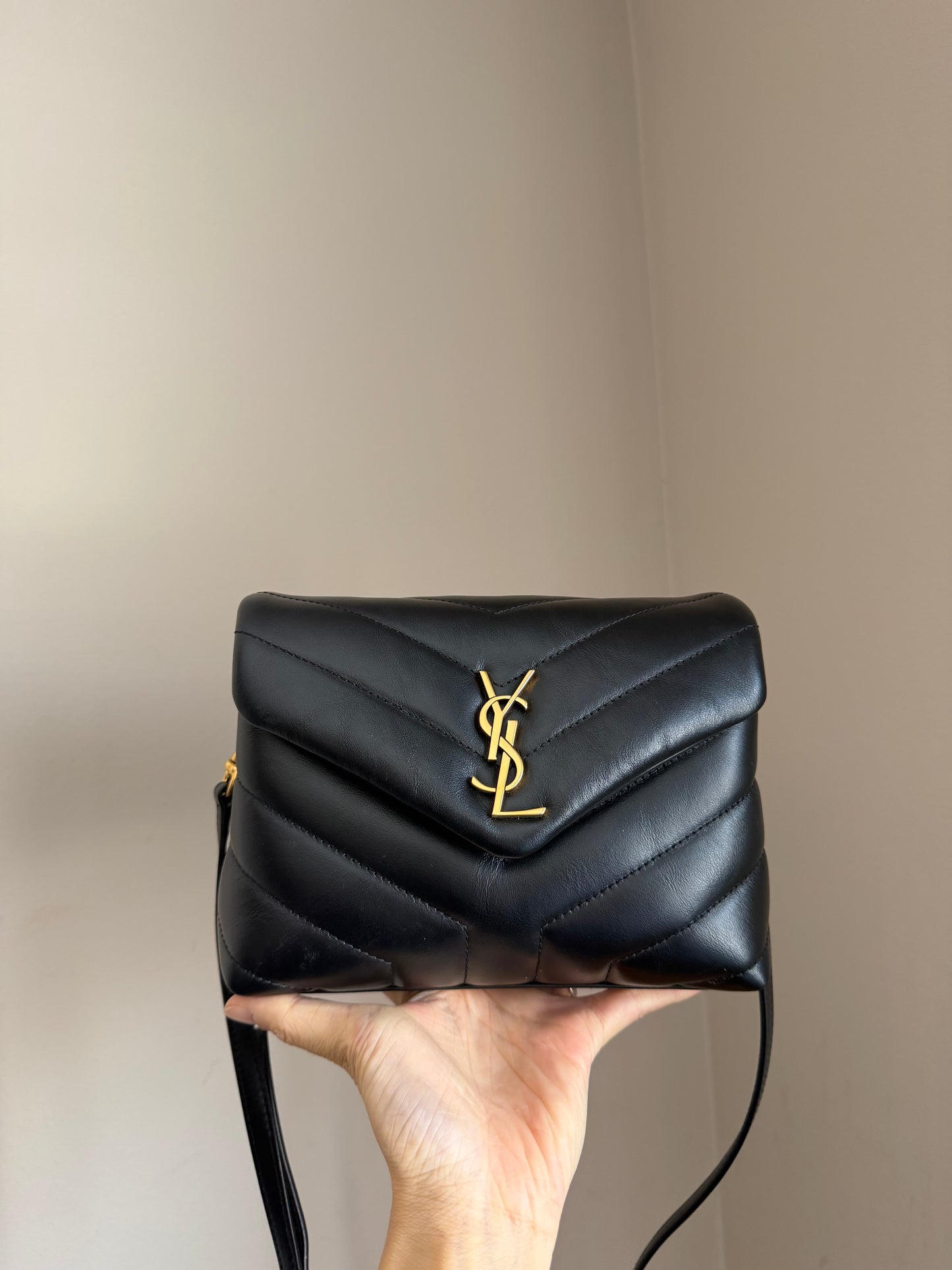 LouLou Toy Bag in black with GHW