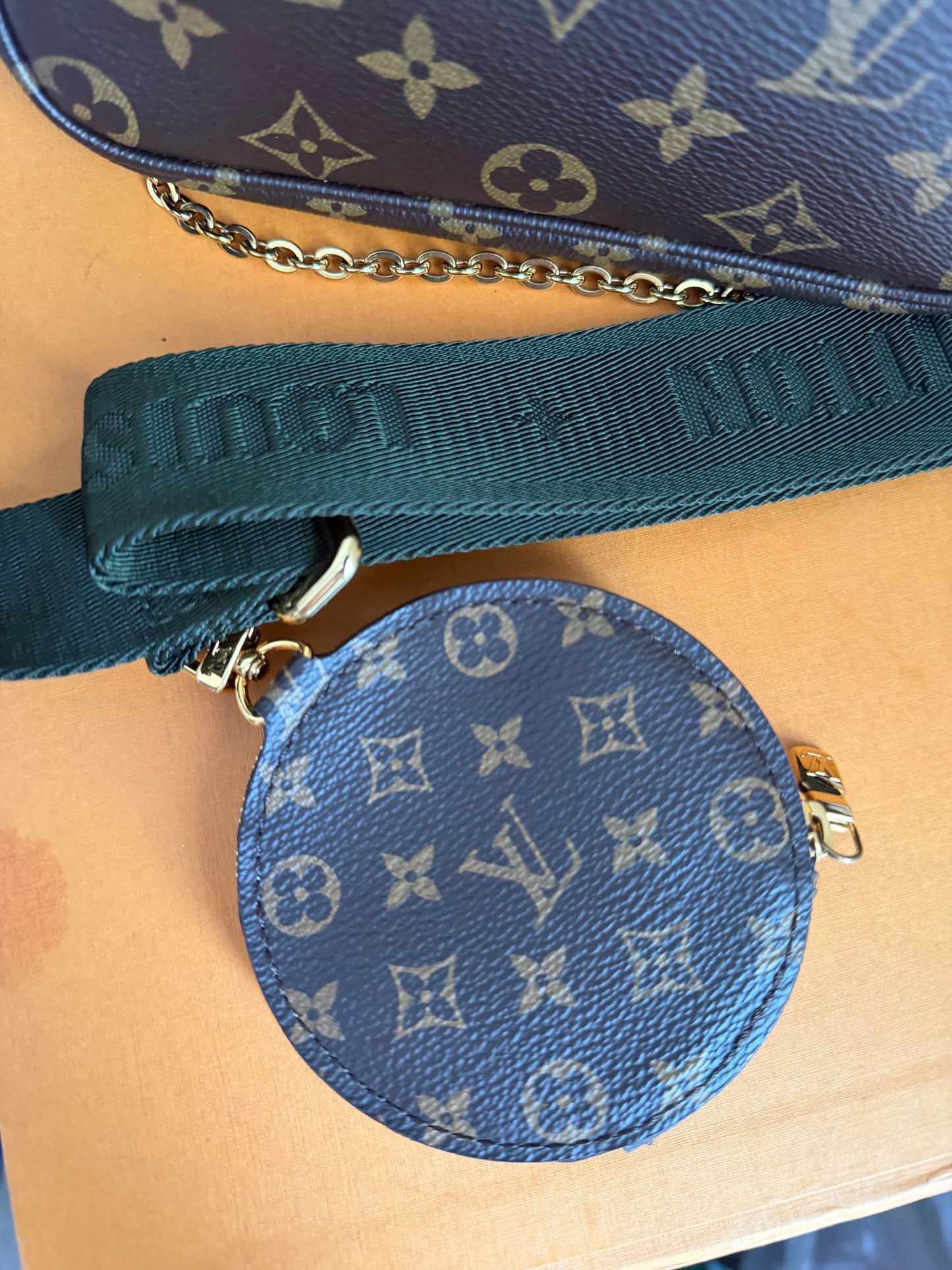 ❗️SOLD❗️MultiPochette w Khakhi strap (microchip)