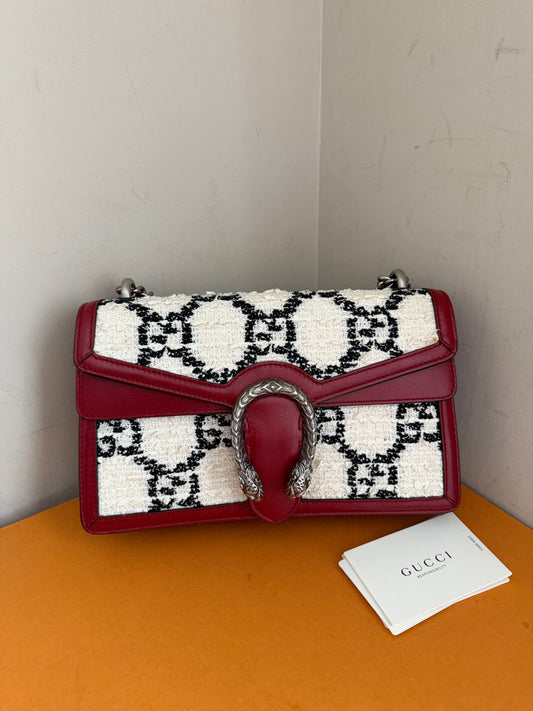 ❗️SOLD❗️Dionysus Small Tweed Red Leather