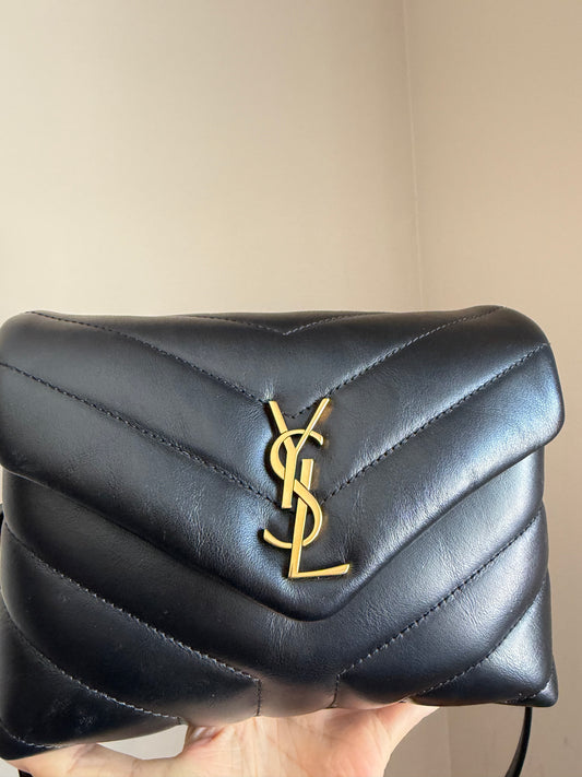LouLou Toy Bag in black with GHW