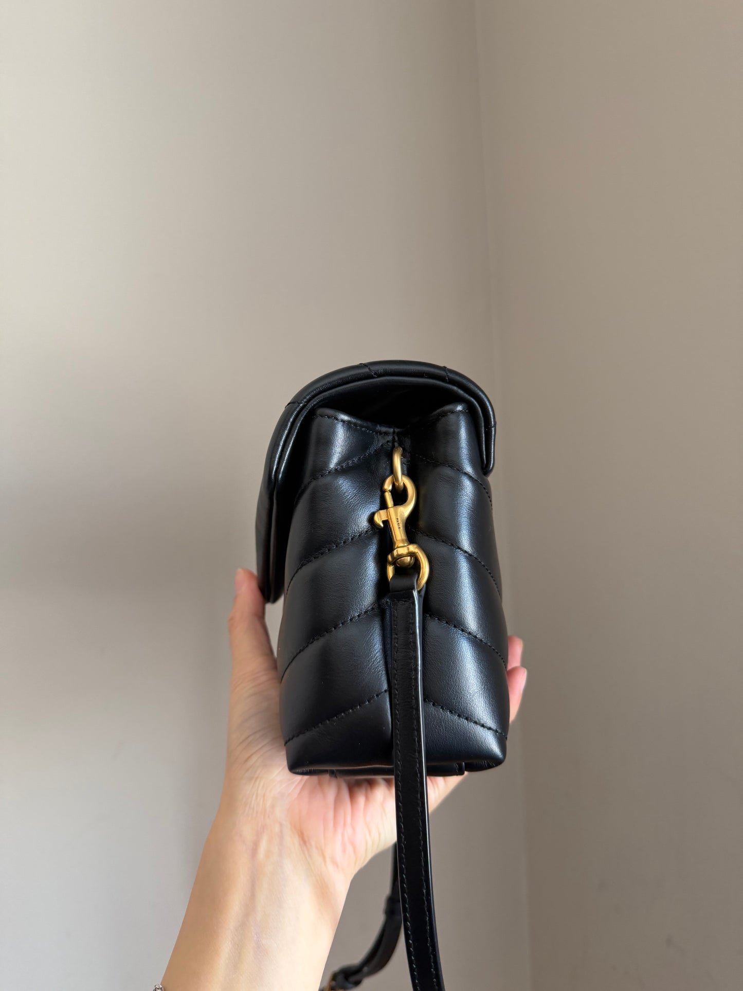 LouLou Toy Bag in black with GHW