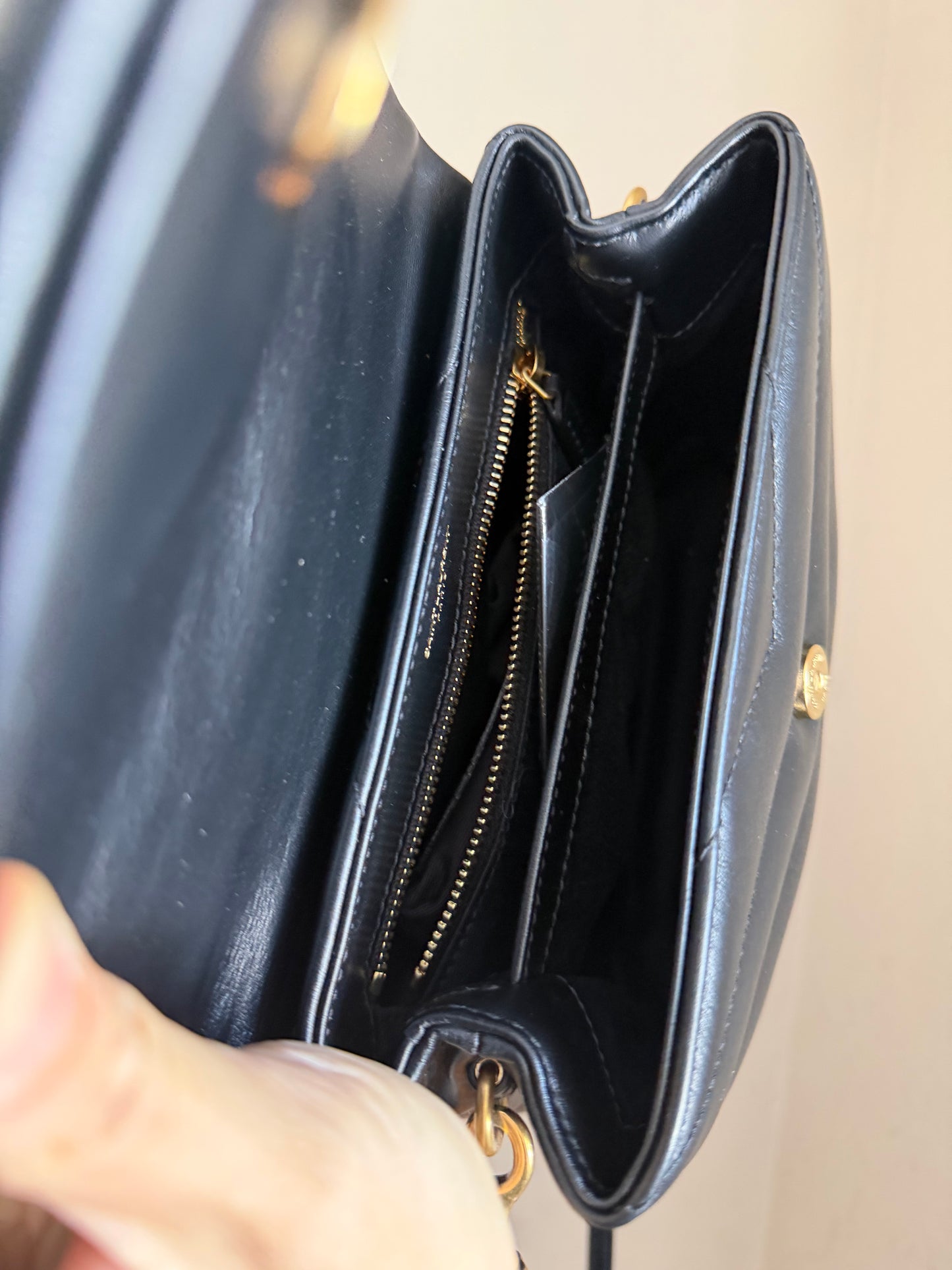 LouLou Toy Bag in black with GHW