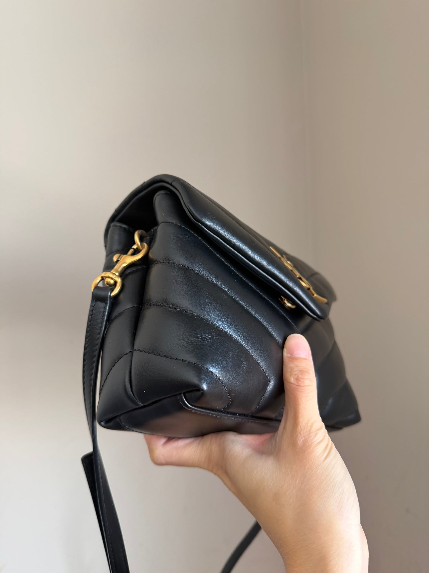 LouLou Toy Bag in black with GHW