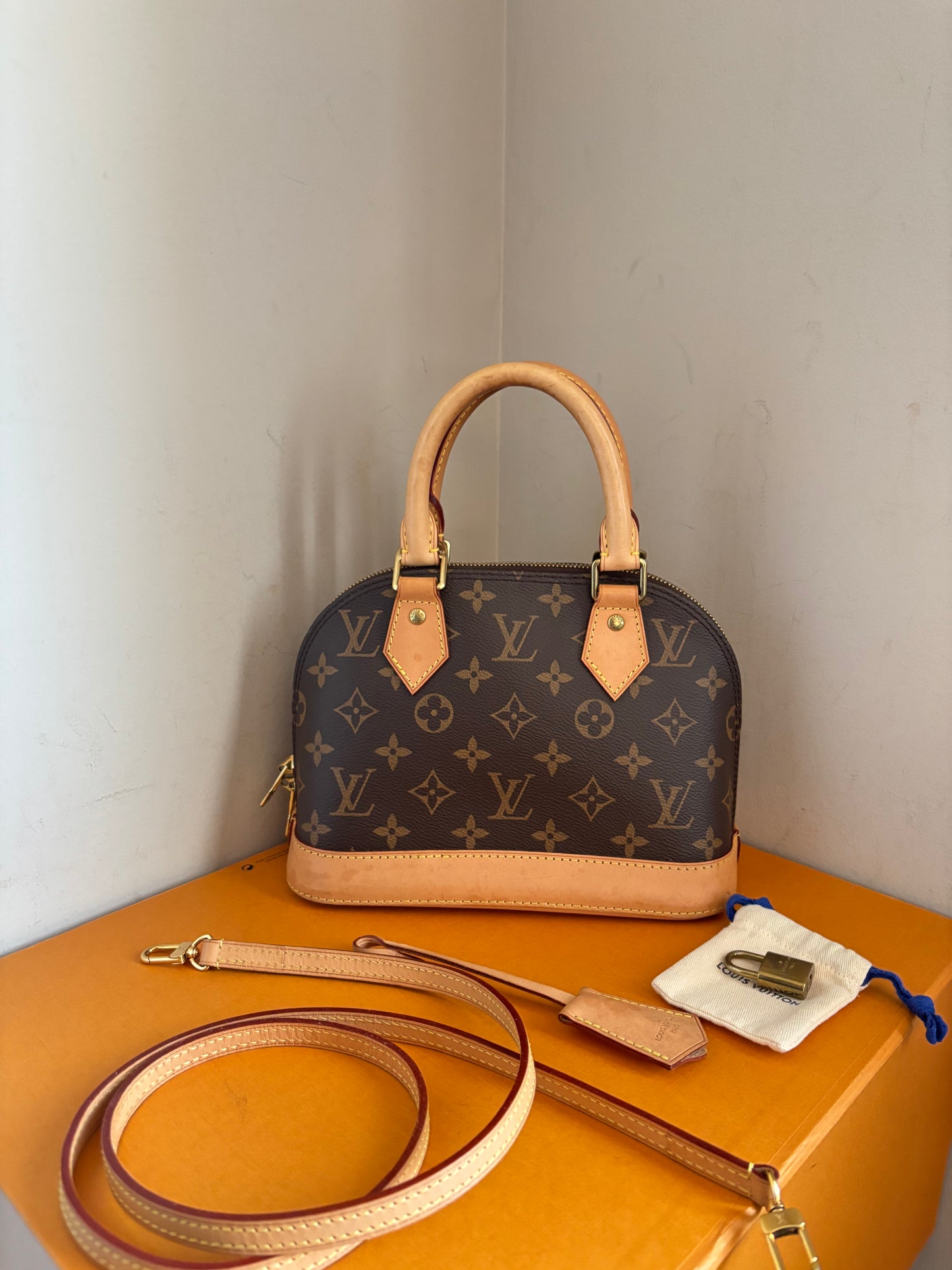 ❗️SOLD❗️Alma BB monogram with strap and lock set