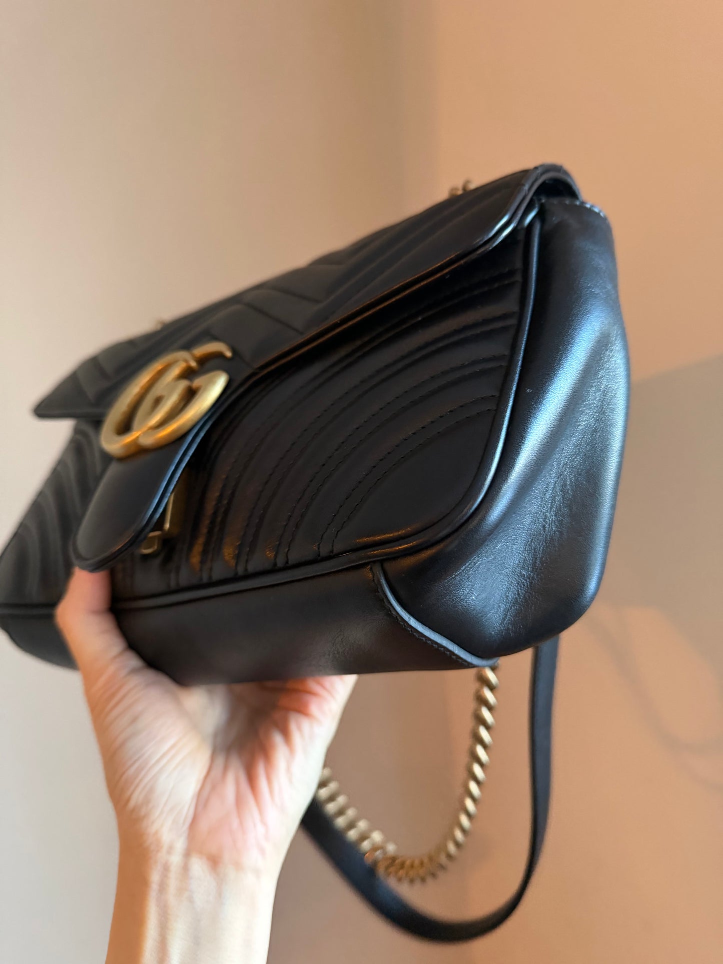 ❗️SOLD❗️Black Marmont Small Flap Bag