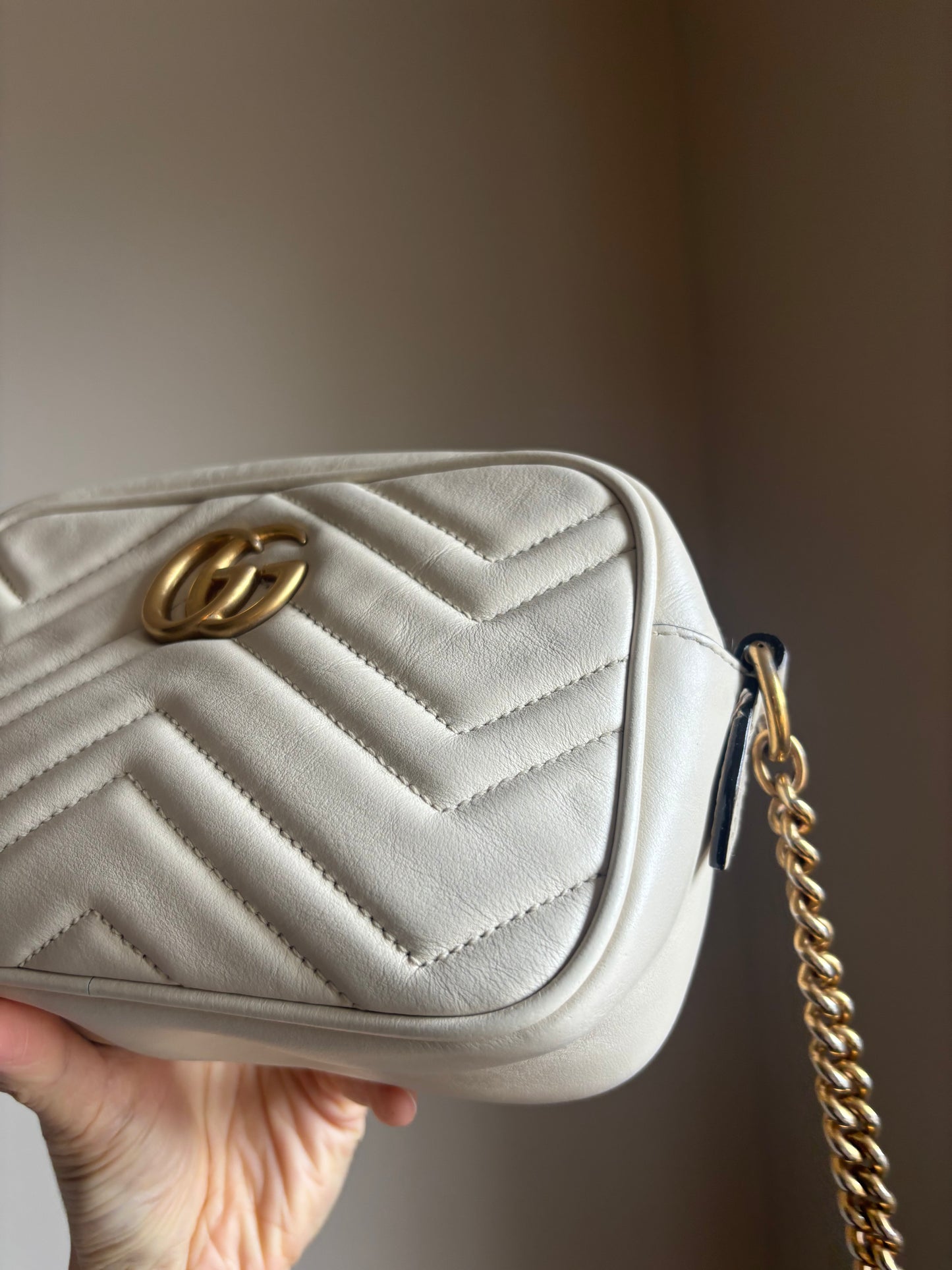 ❗️SOLD❗️ Mini Marmont Camera Bag in White