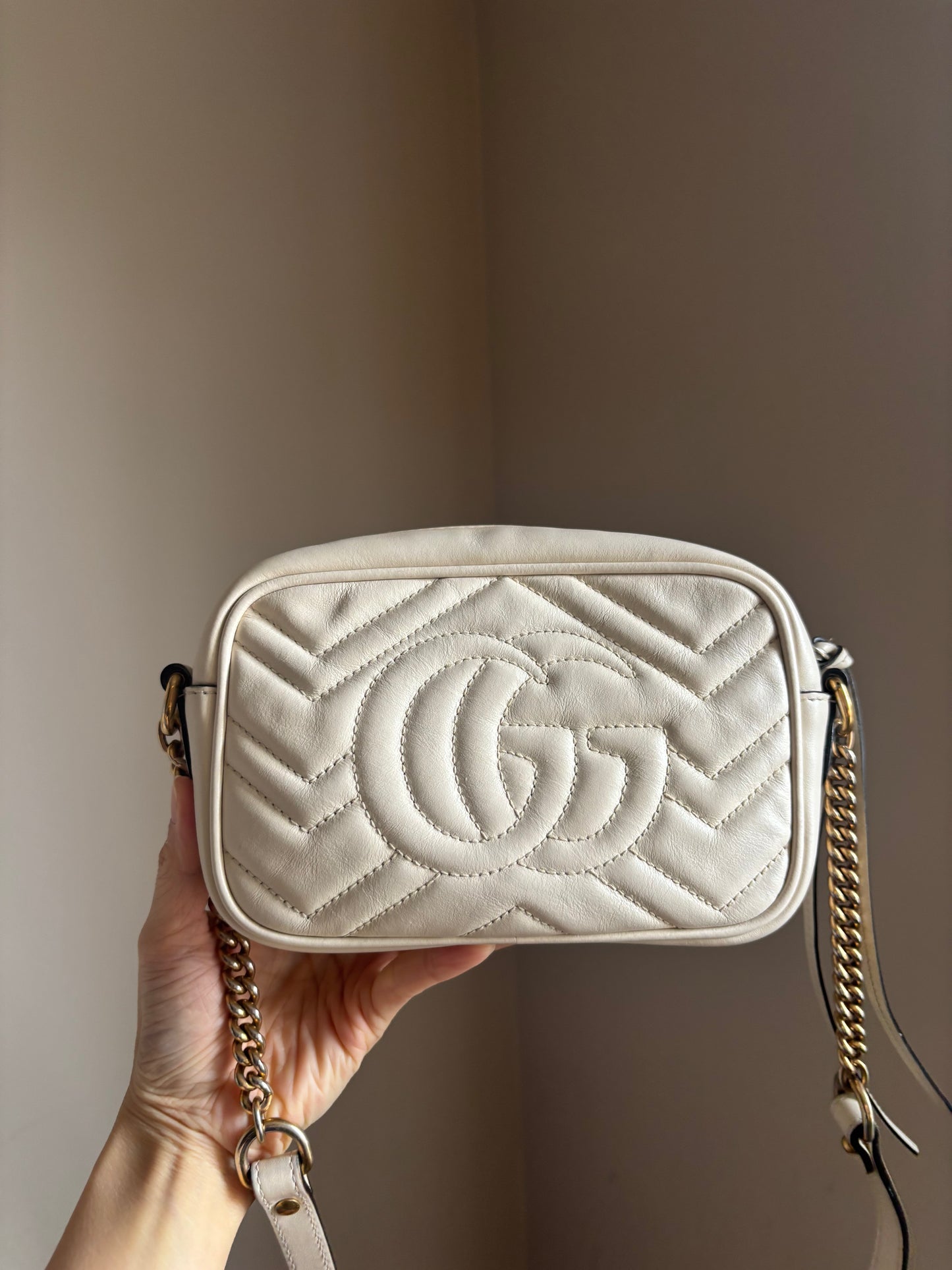 ❗️SOLD❗️ Mini Marmont Camera Bag in White