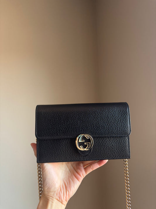 ❗️SOLD❗️ Interlocking Wallet on Chain Black