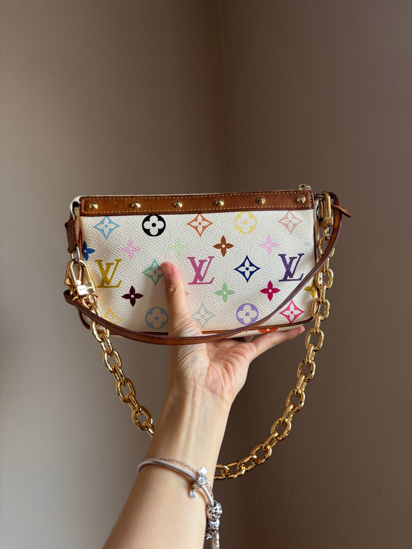 ❗️SOLD❗️ Murakami Pochette Accessoire White Multicolor