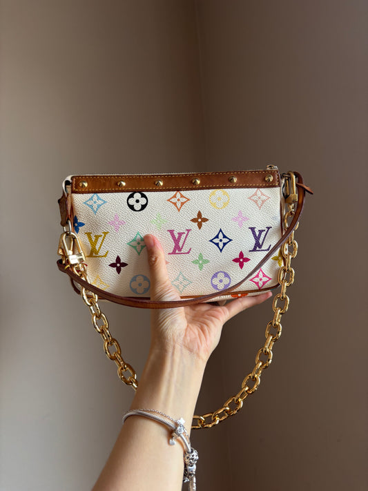 ❗️SOLD❗️ Murakami Pochette Accessoire White Multicolor
