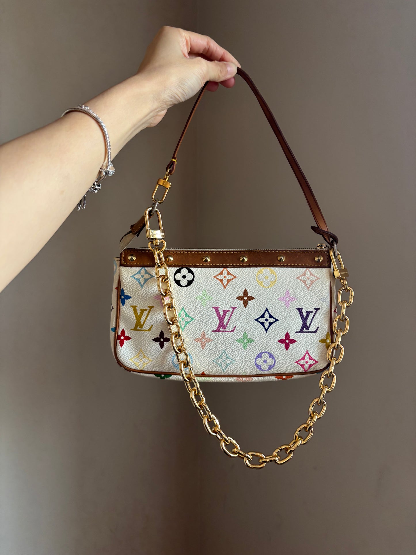 ❗️SOLD❗️ Murakami Pochette Accessoire White Multicolor