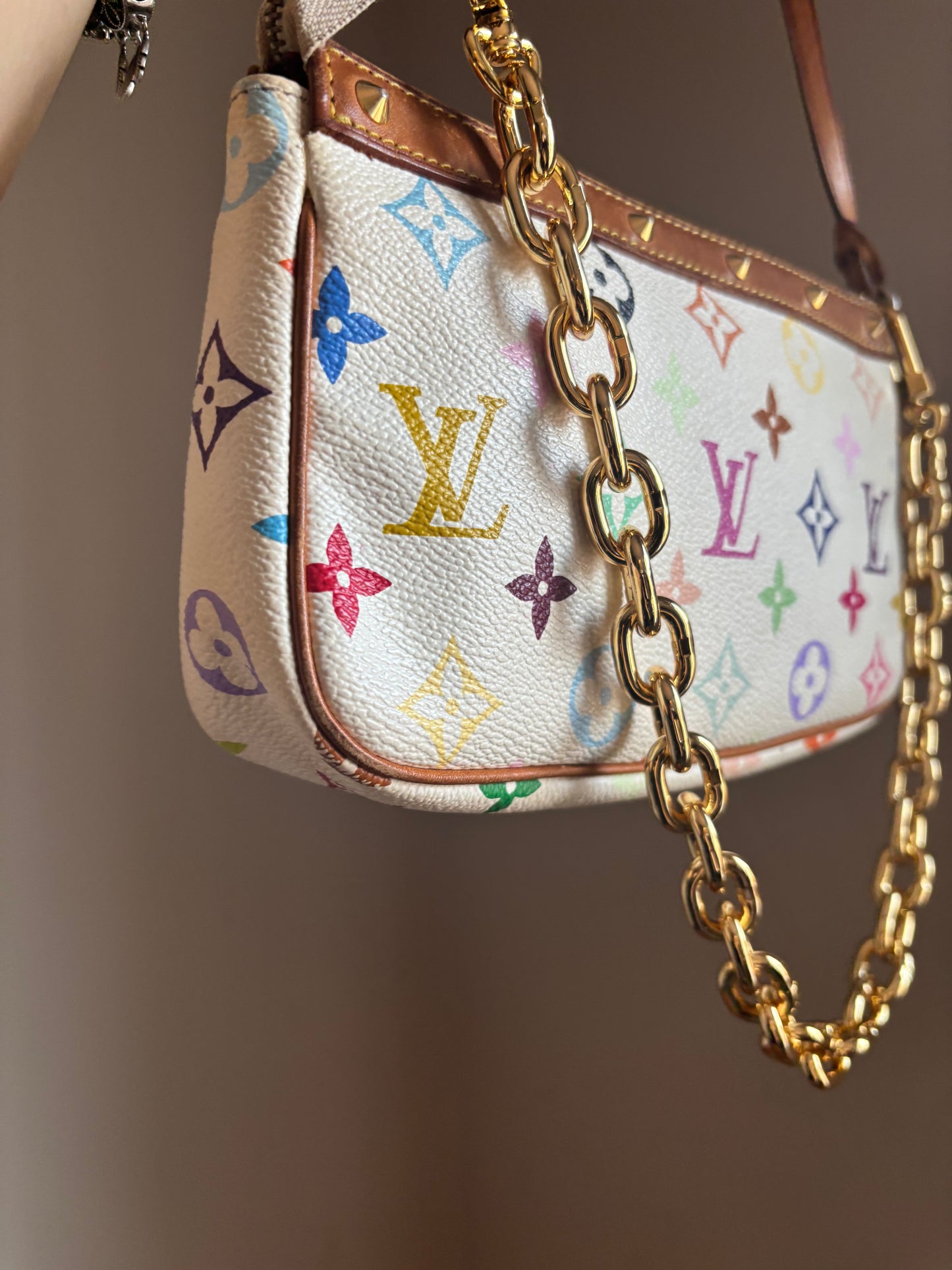 ❗️SOLD❗️ Murakami Pochette Accessoire White Multicolor