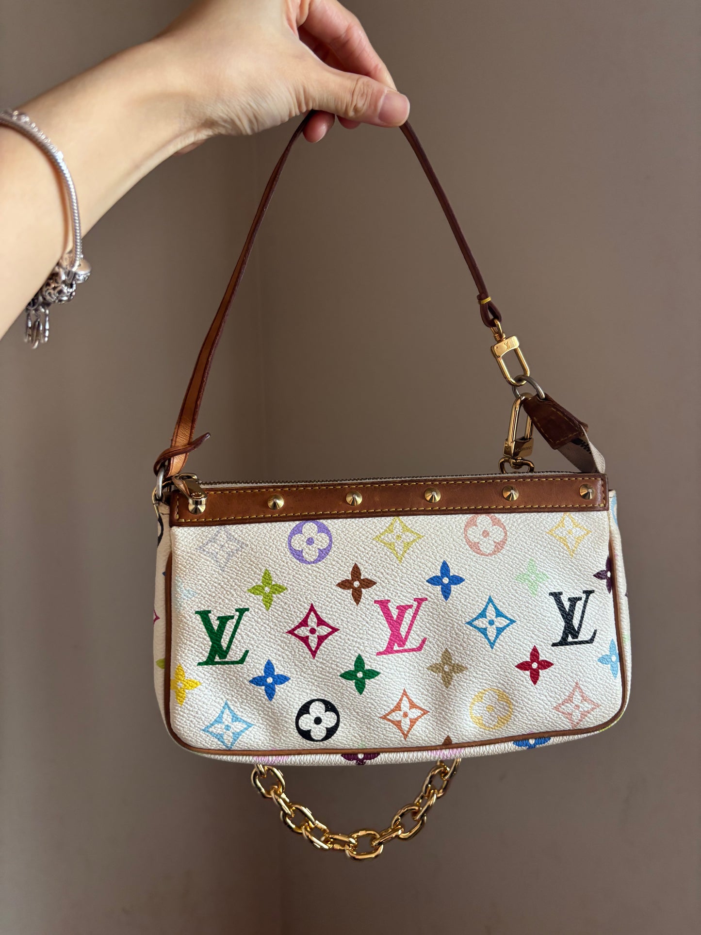 ❗️SOLD❗️ Murakami Pochette Accessoire White Multicolor
