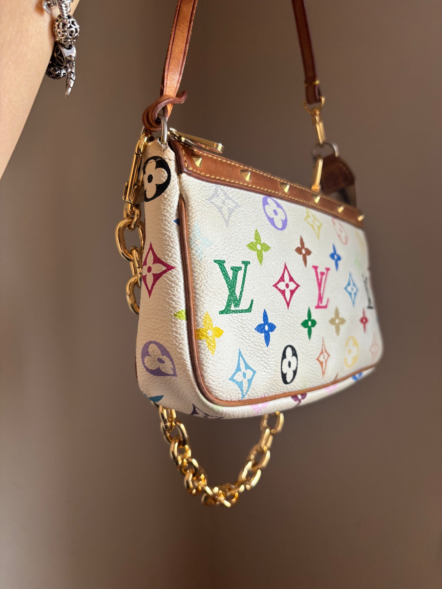 ❗️SOLD❗️ Murakami Pochette Accessoire White Multicolor
