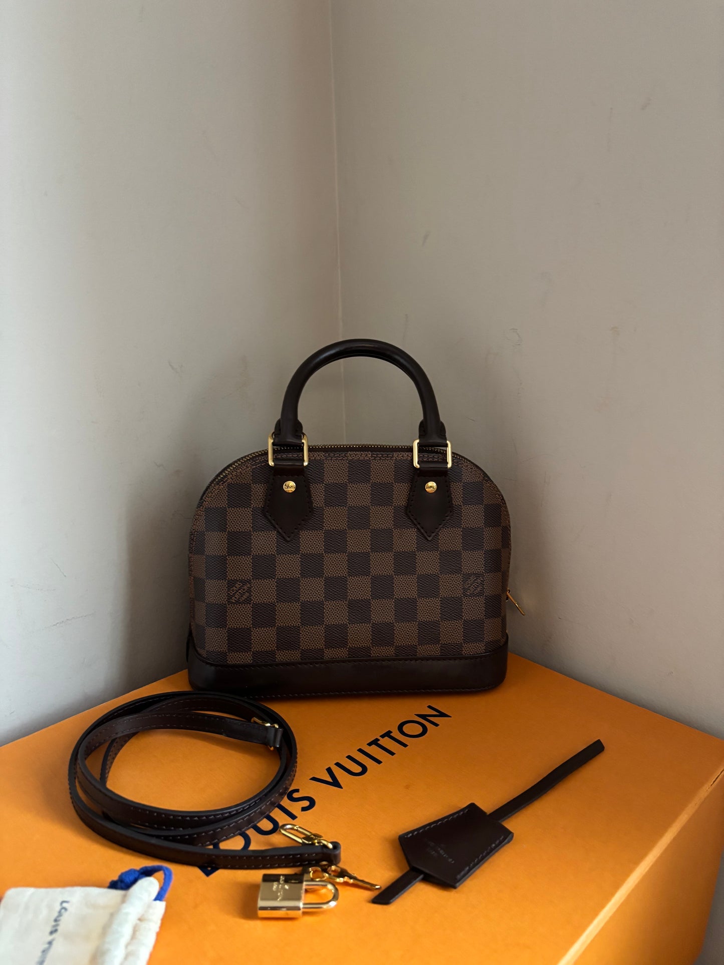 ❗️SOLD❗️ Damier Ebene Alma BB (Microchip)
