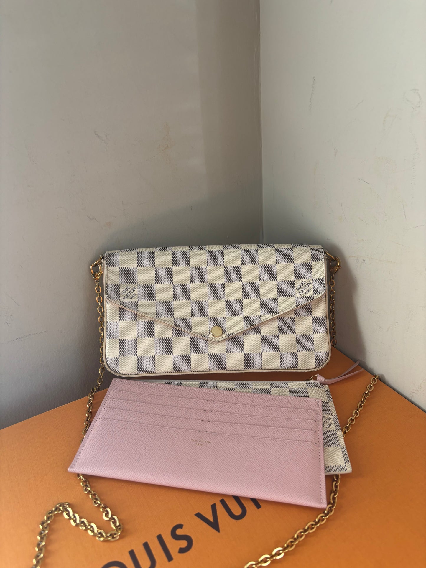 ❗️SOLD❗️ Damier Azur Felicie with Both Inserts