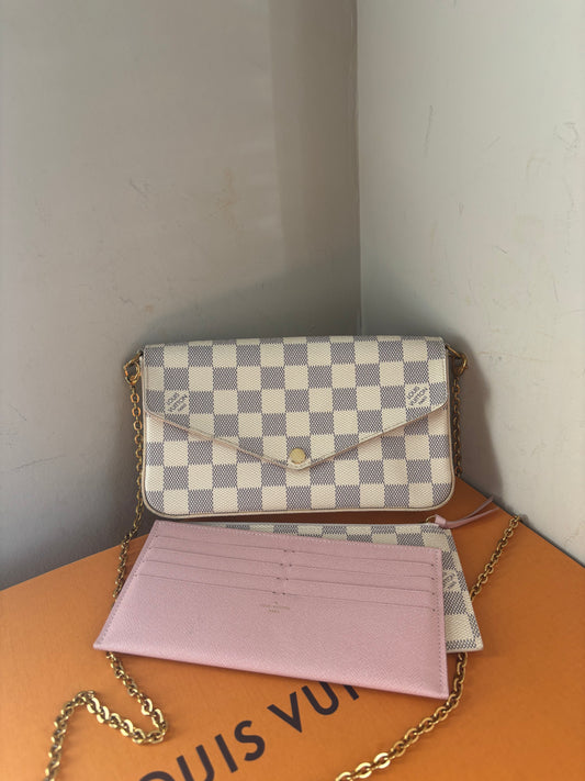 ❗️SOLD❗️ Damier Azur Felicie with Both Inserts