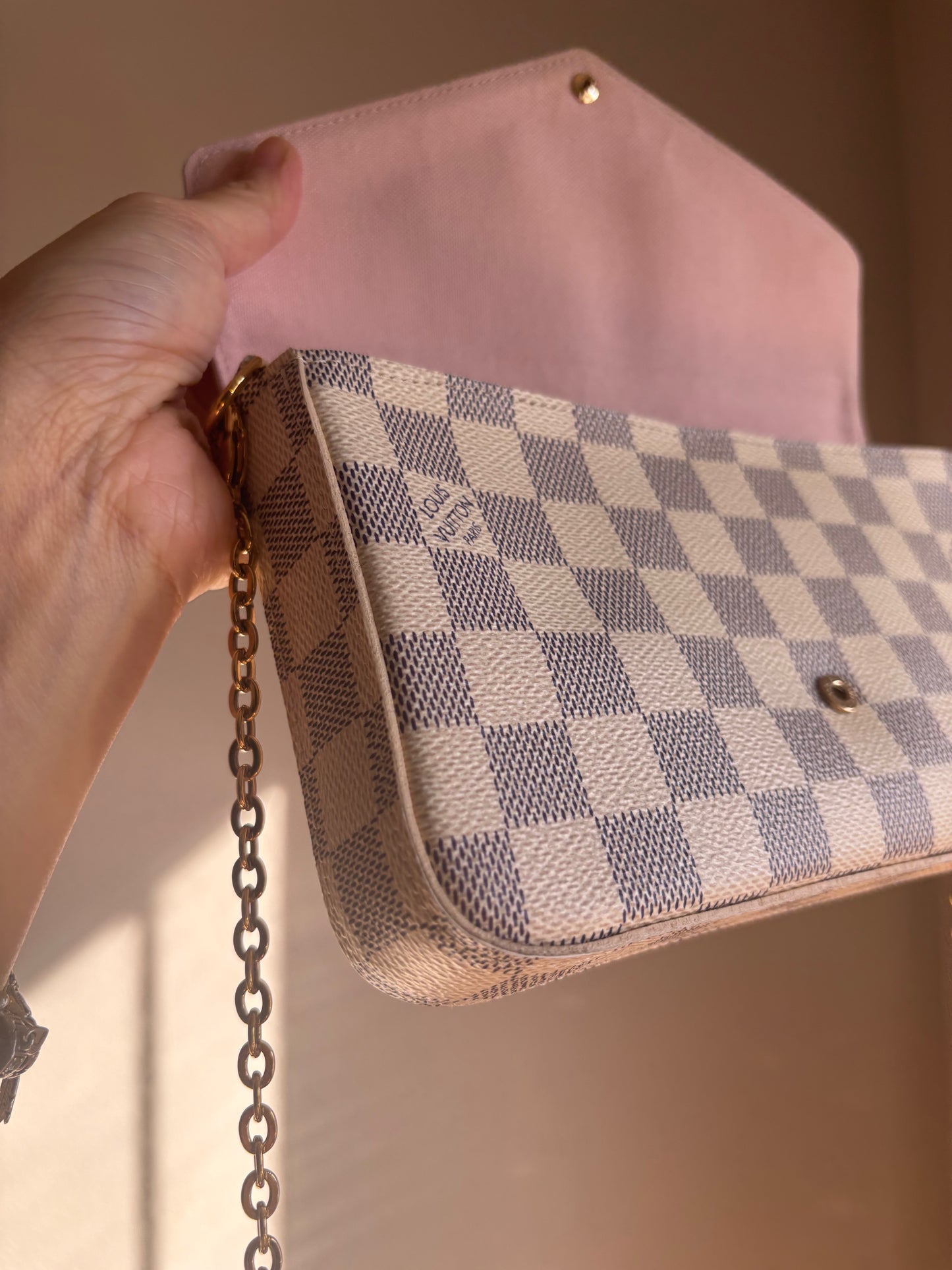 ❗️SOLD❗️ Damier Azur Felicie with Both Inserts